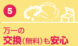 万一の交換(無料)も安心